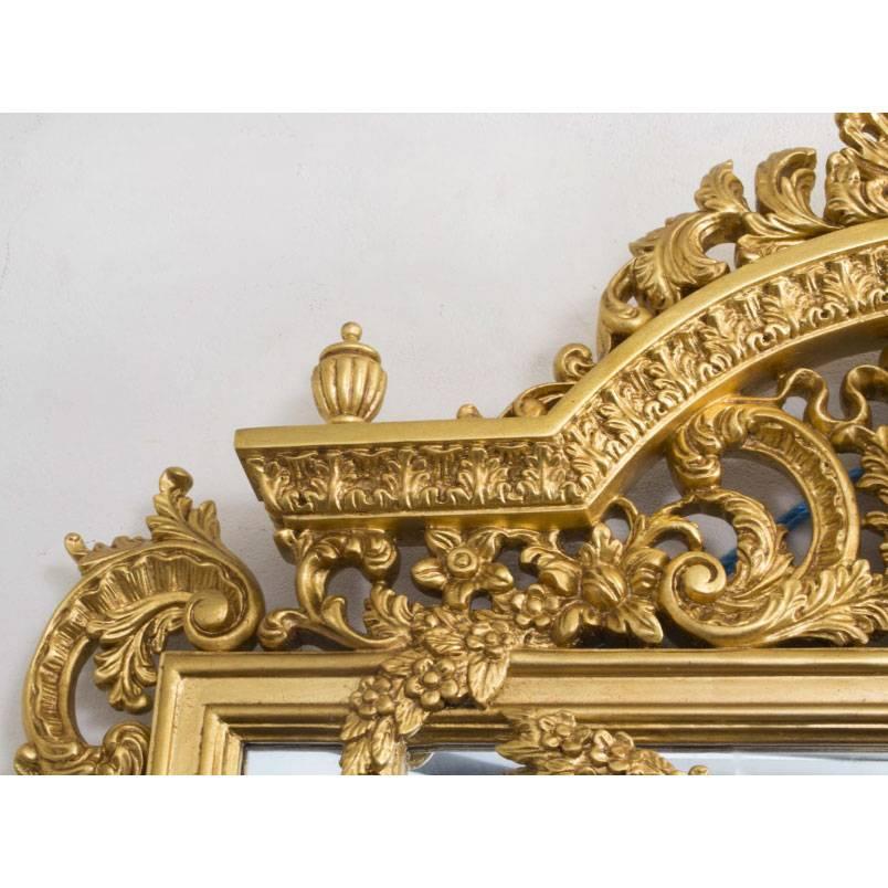Magnificent Ornate Large French Carved Giltwood Mirror In Excellent Condition In London, GB