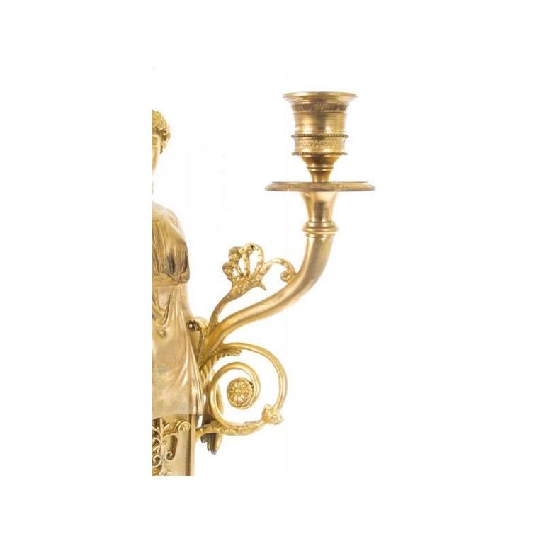 pair of exquisite empire ormolu and marble candelabras at pair of exquisite empire ormolu and marble candelabras at