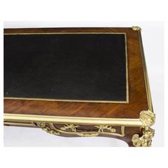 Antique French Ormolu Mounted Partners Bureau Plat Desk, circa 1880
