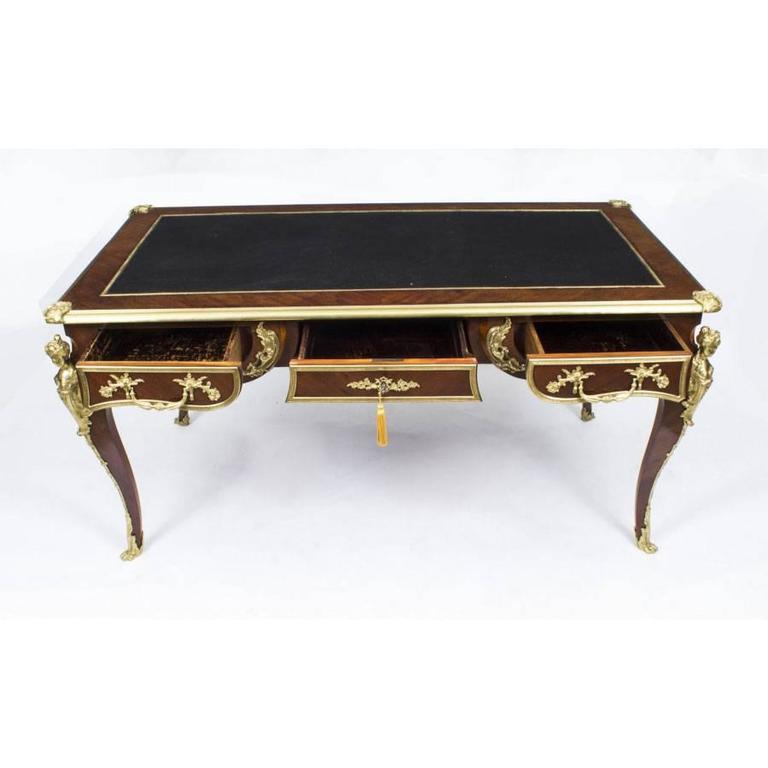 Antique French Ormolu Mounted Partners Bureau Plat Desk Circa 1880 Antique French Ormolu Mounted Partners Bureau Plat Desk Circa 1880 For 6