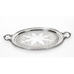 Antique Silver Five-Piece Tea Coffee Service and Tray Martin Hall, 1874