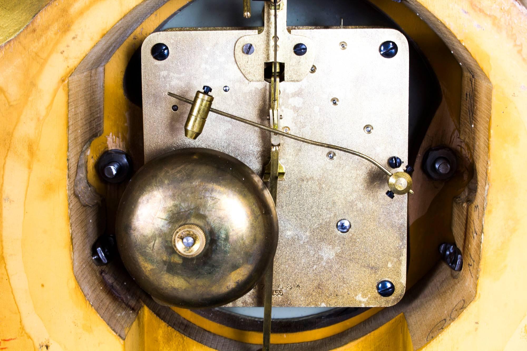 Early 20th Century Swedish Giltwood Eight-Day Striking Cartel Clock 5