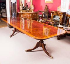 Flame Mahogany Regency Style Dining Table and Ten Chairs