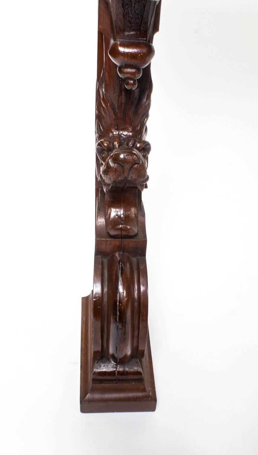 Late 19th Century 19th Century Victorian Serpentine Carved Serving Console Table