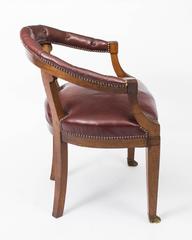 19th Century Second Empire Mahogany Tub Arm Desk Chair
