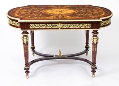 Antique French Ormolu Mounted Marquetry Bureau Plat XIX secolo