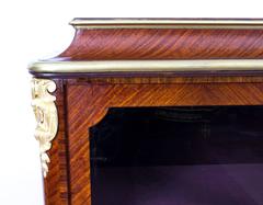 19th Century French Ormolu-Mounted Walnut Display Cabinet