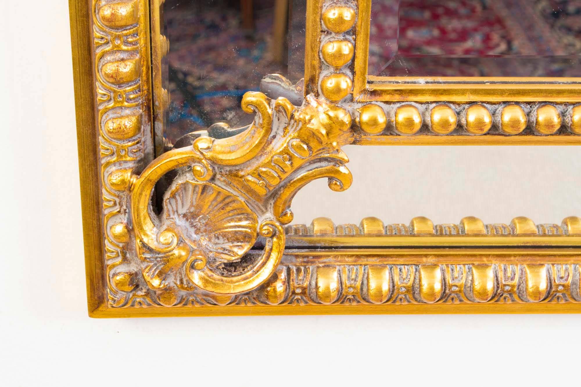 Beautiful Gilded Cushion Mirror with Bevelled Edge 2