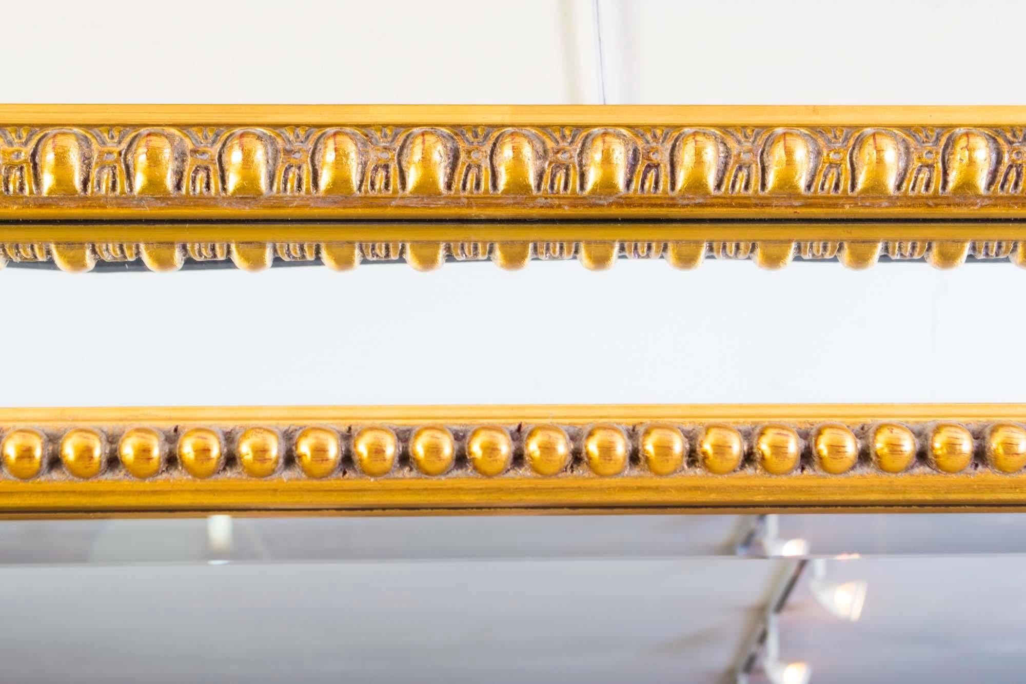 20th Century Beautiful Gilded Cushion Mirror with Bevelled Edge