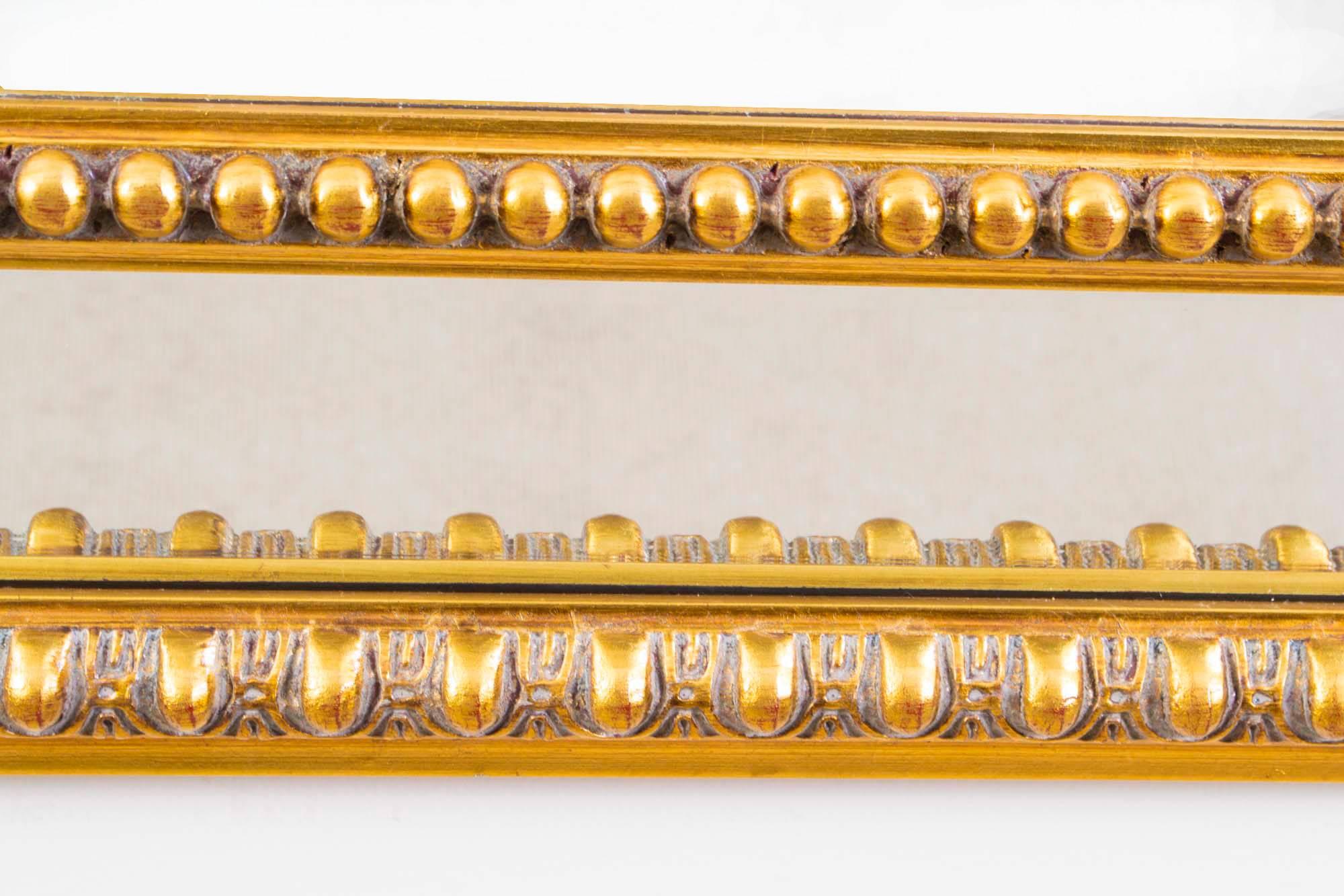 Beautiful Gilded Cushion Mirror with Bevelled Edge In Excellent Condition In London, GB