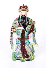 Trio of Chinese Canton Porcelain Fu Lu and Shou Figures