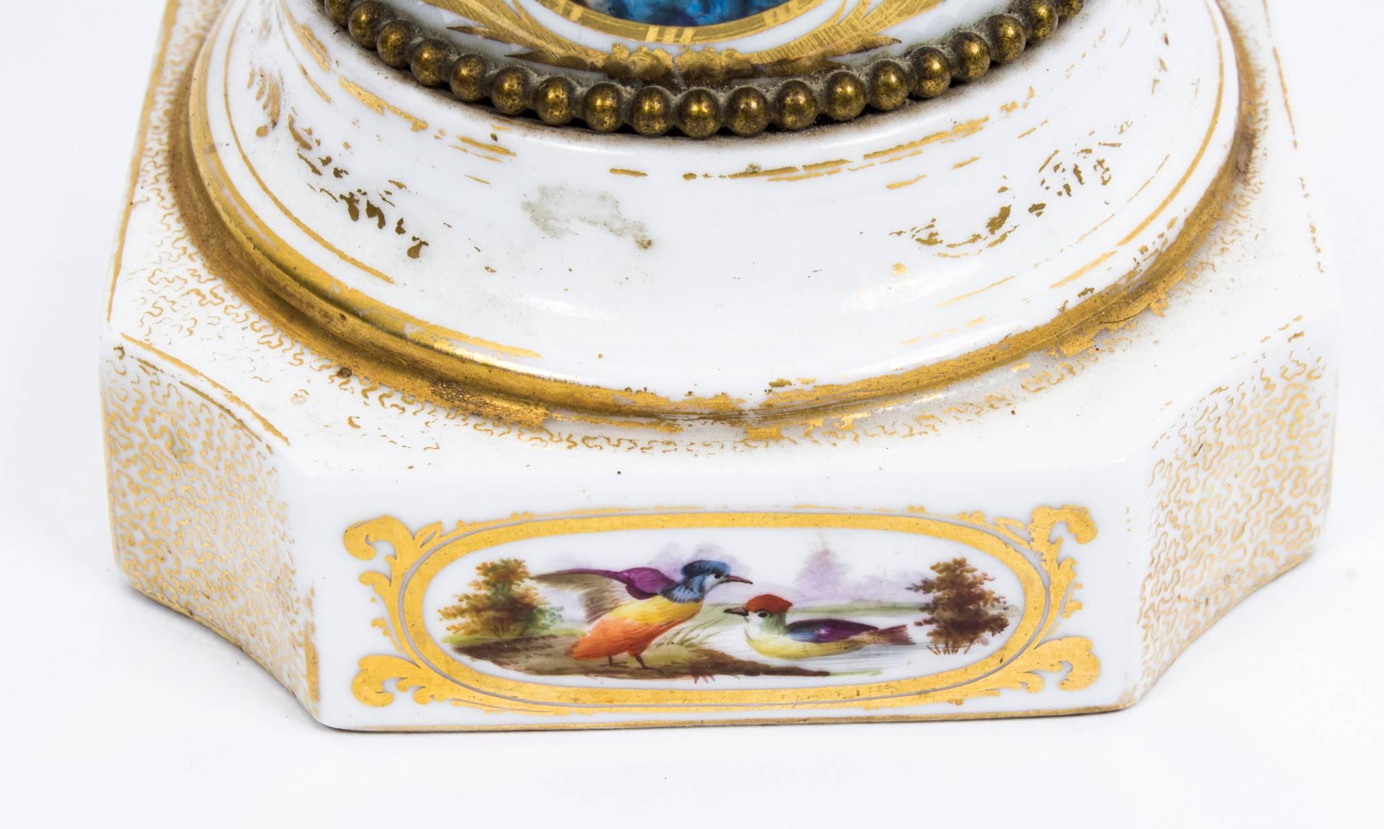 19th Century Pair of French Ormolu and Porcelain Urns 1
