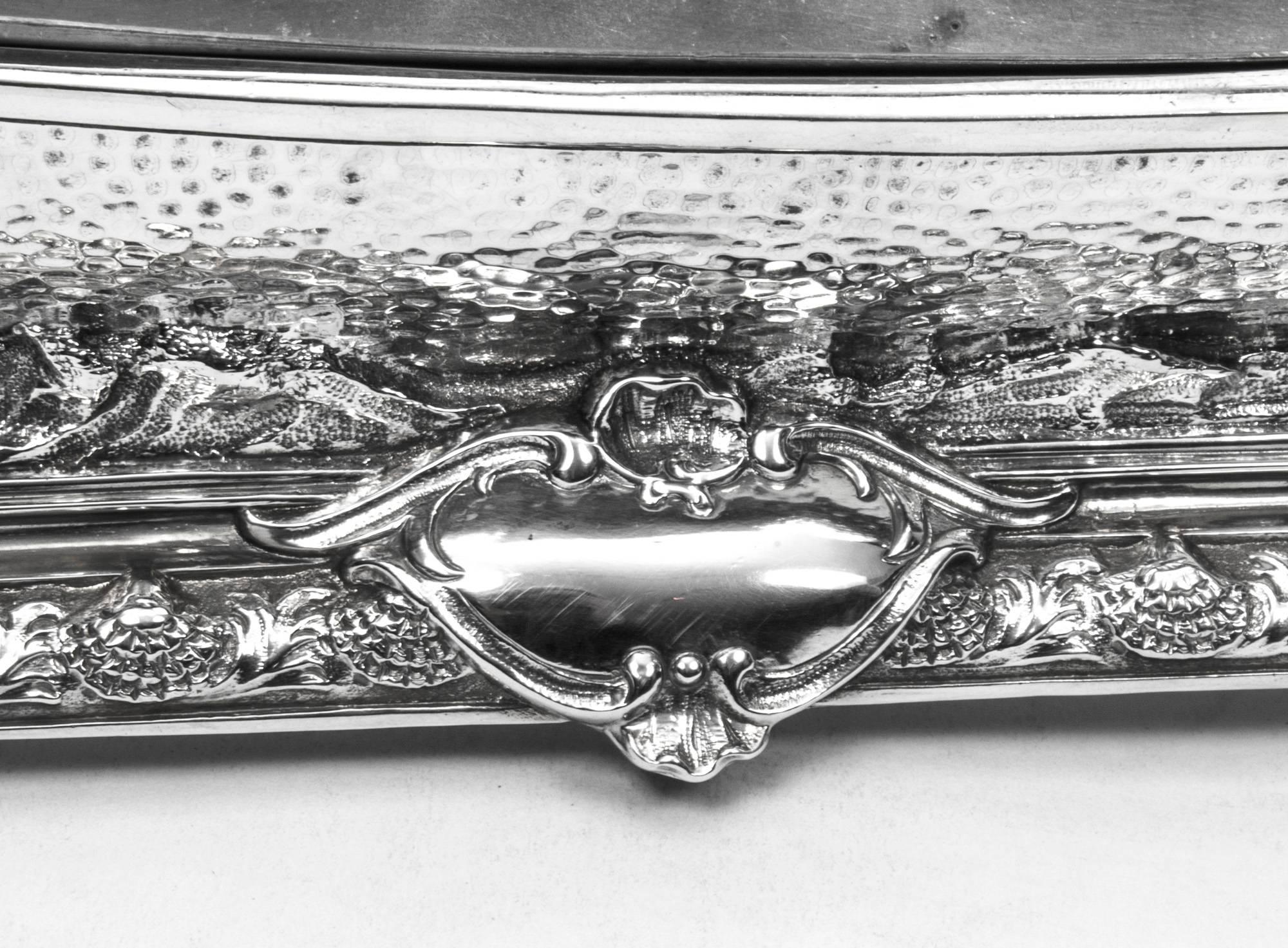 Silver Plate Antique Gondola Jardiniere by William Maples & Sons, circa 1890