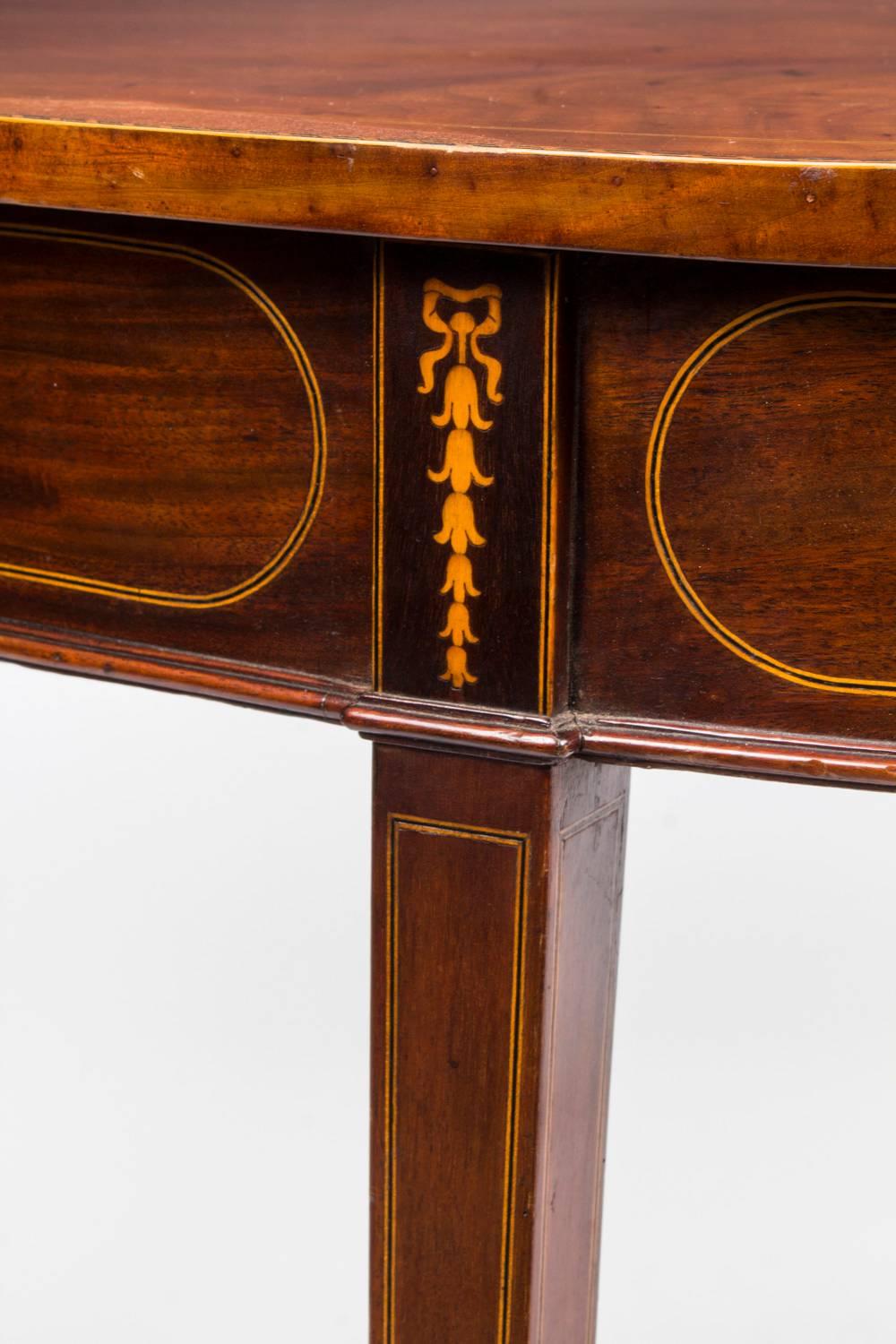 19th Century George III Inlaid Flame Mahogany Console Table 4