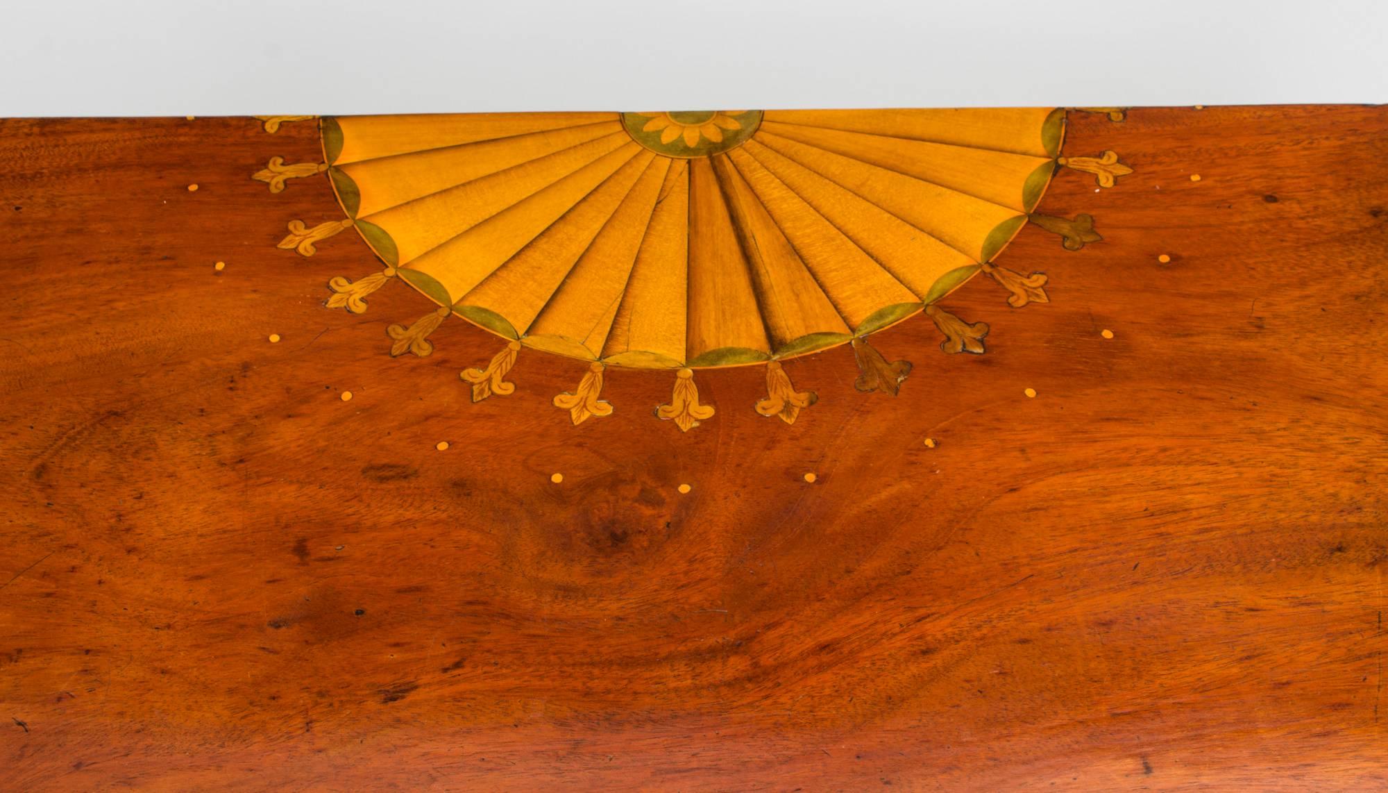 19th Century George III Inlaid Flame Mahogany Console Table In Excellent Condition In London, GB
