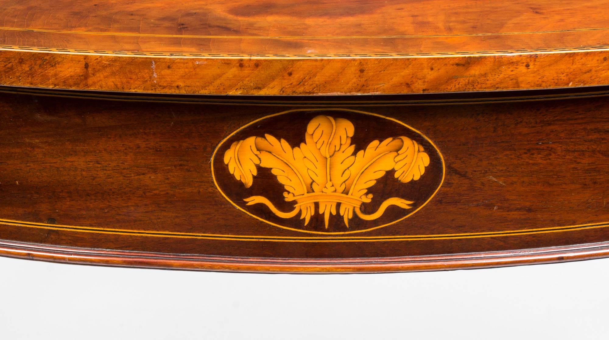 19th Century George III Inlaid Flame Mahogany Console Table 2