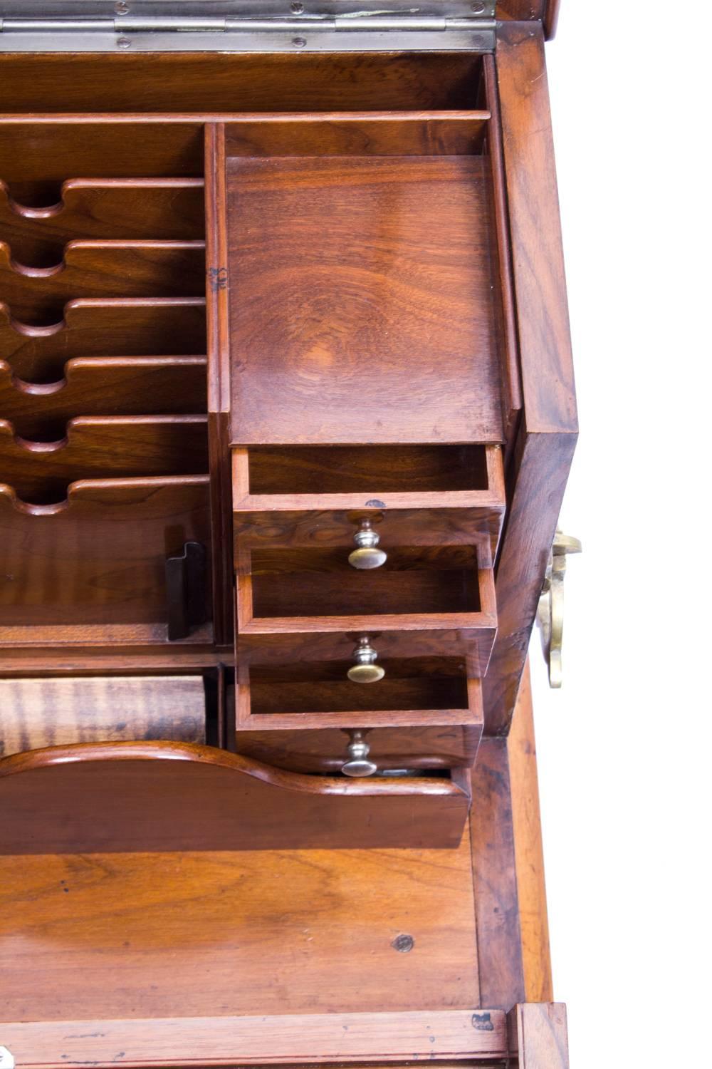 Antique Victorian Burr Walnut Writing Stationery Box, circa 1860 1