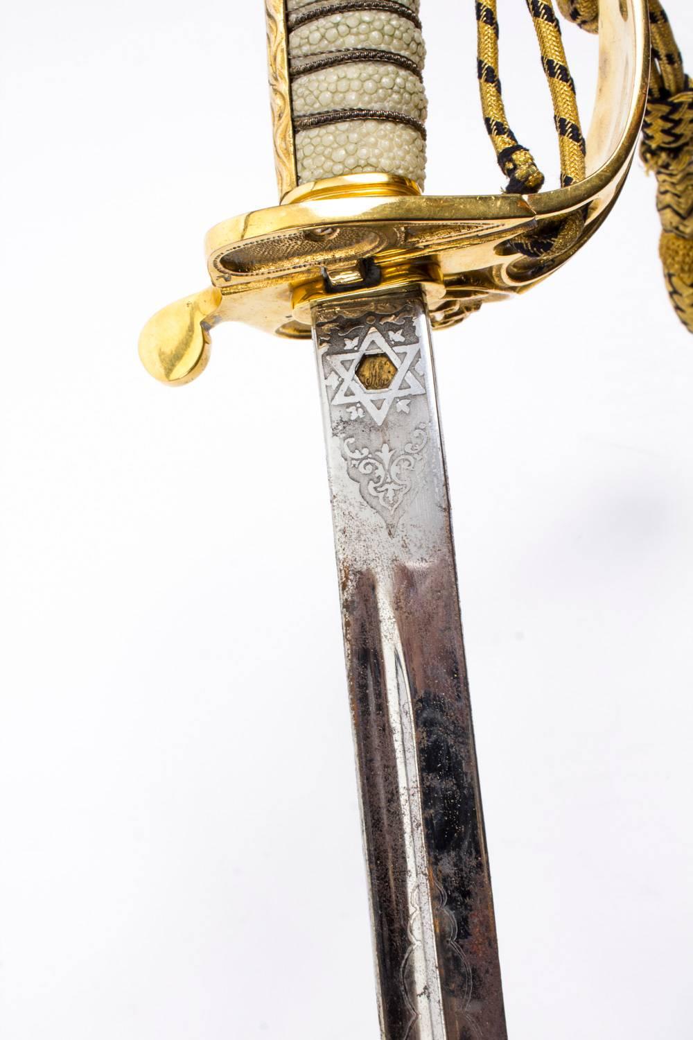 Antique Royal Navy Officers Sword by Gieves, circa 1910 1