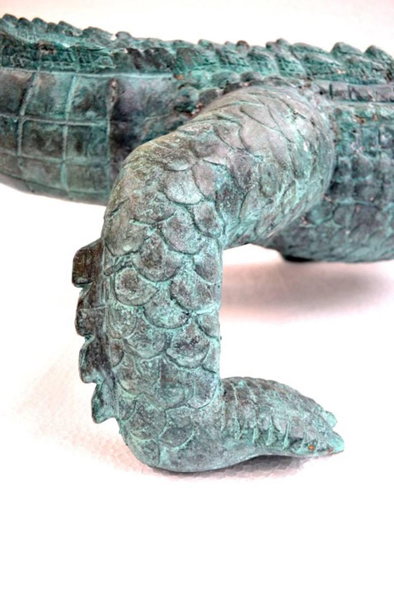 Lifesize Bronze Crocodile Alligator 2