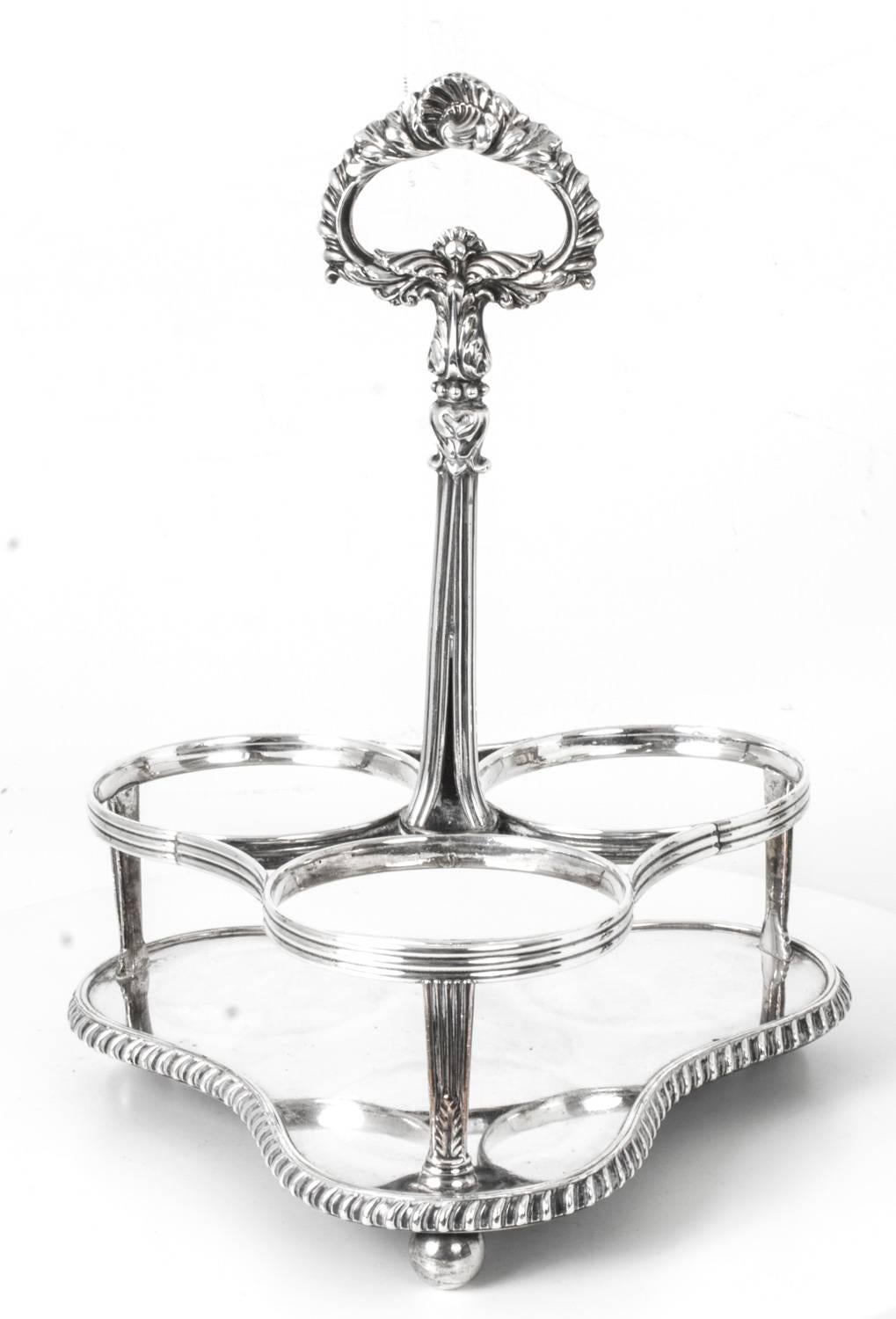 British 19th Century Regency Silver Plated Decanter Stand Matthew Boulton