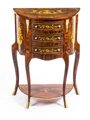 Pair of Half Moon Burr Walnut Marquetry Bedside Chests Cabinets