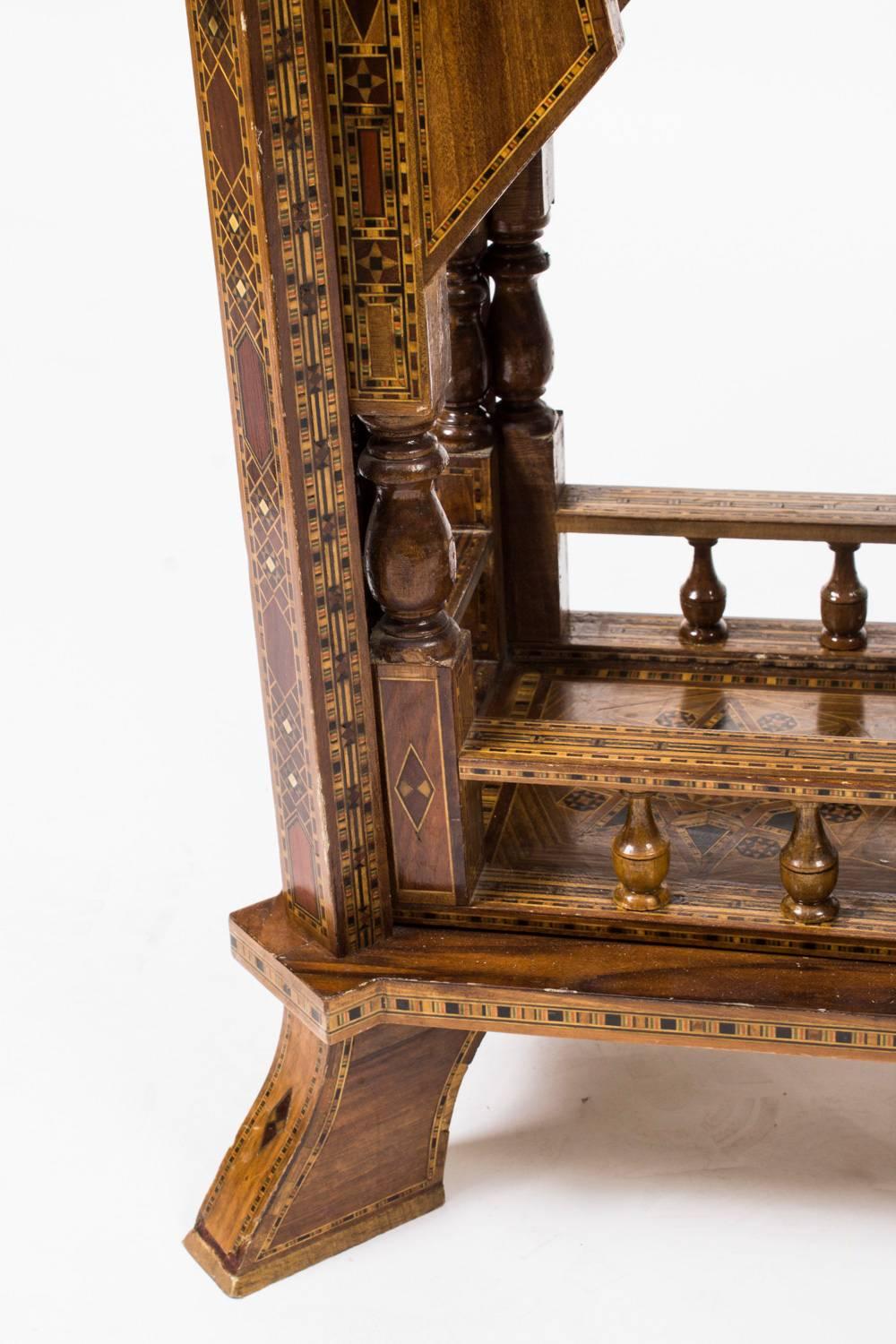 Mother-of-Pearl Antique Syrian Inlaid Parquetry Card Games Table, circa 1900