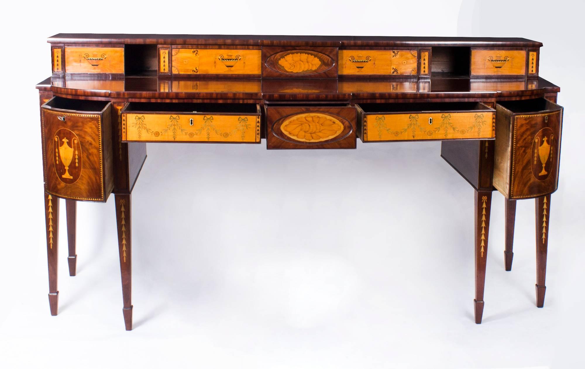 19th Century Regency Flame Mahogany Inlaid Sideboard 4