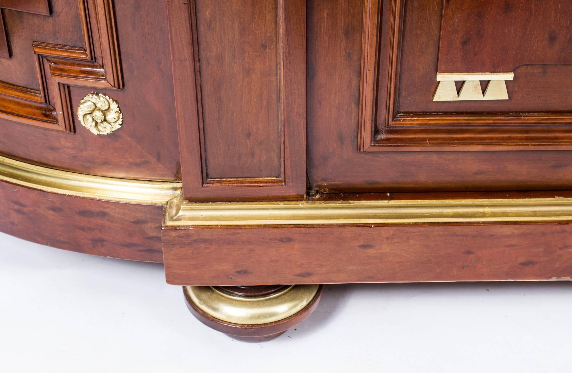 19th Century French Mahogany and Marble Bowfront Sideboard 2