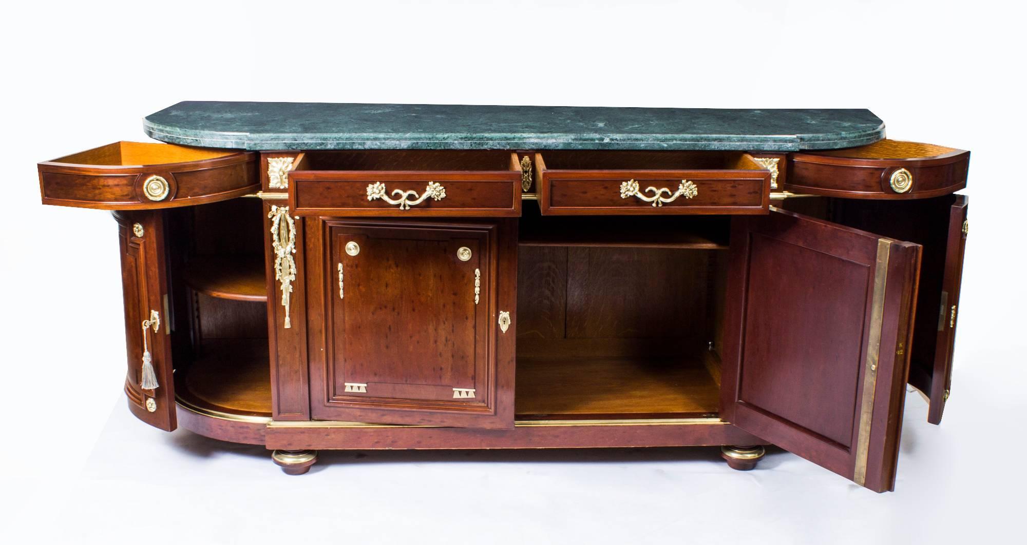 19th Century French Mahogany and Marble Bowfront Sideboard 3