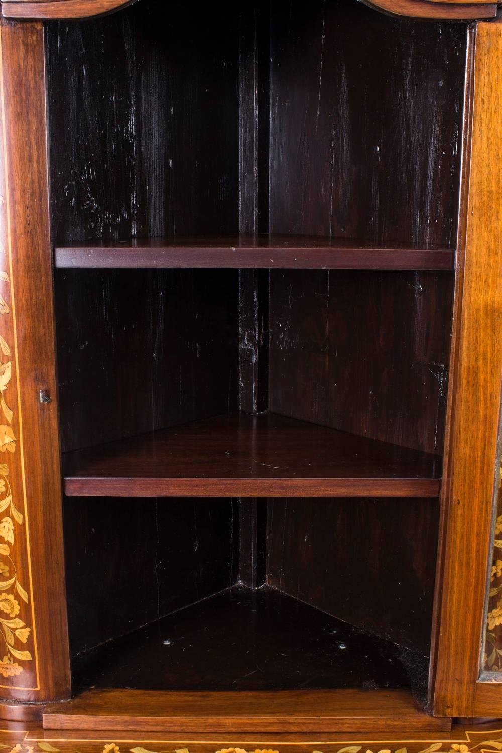 Antique Dutch Mahogany Marquetry Corner Cabinet, circa 1780 6