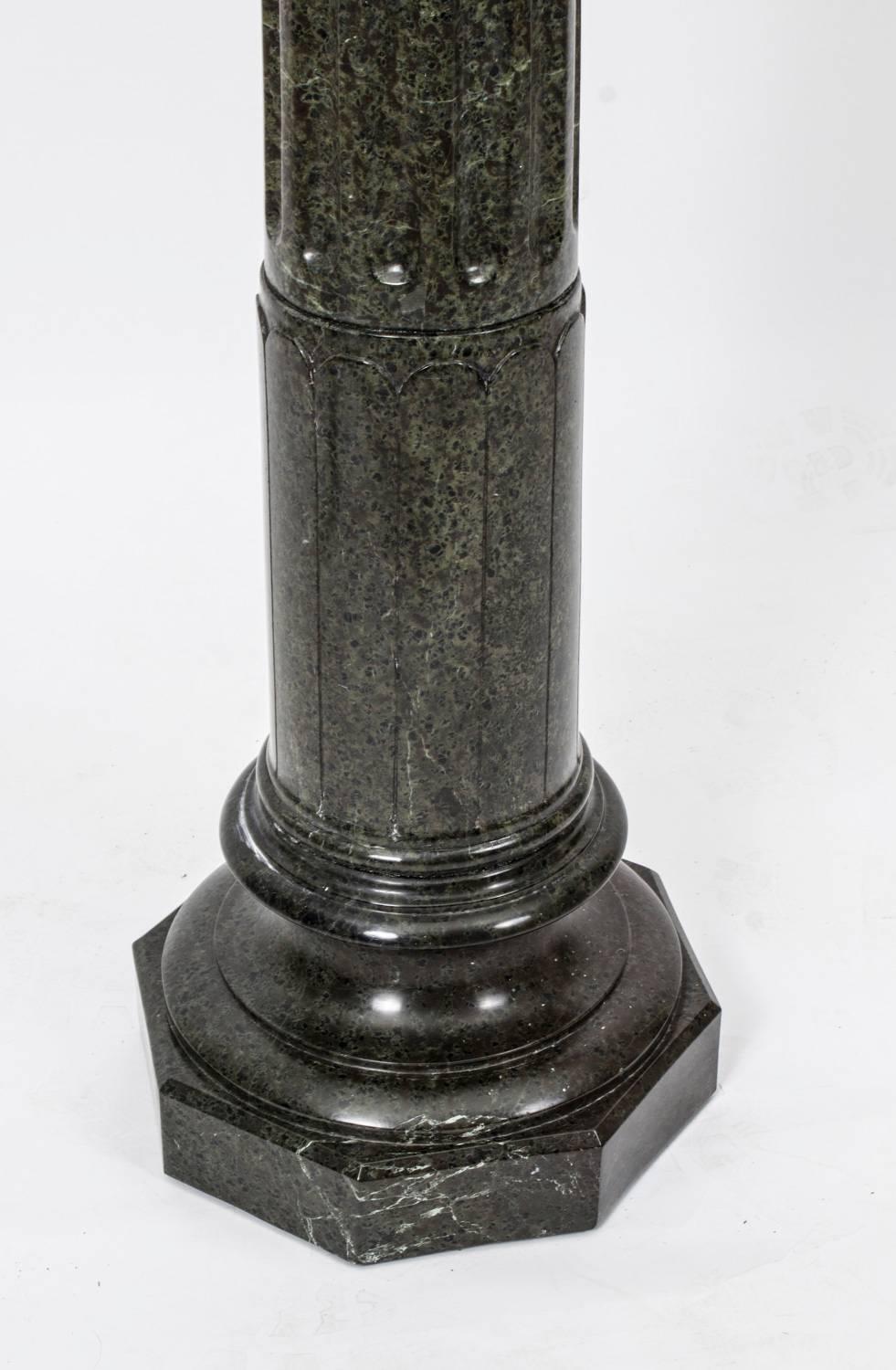 Antique French Marble Sculpture and Pedestal by Delavigne, circa 1890 5