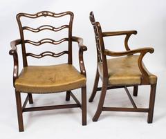Early 20th Century Set of 8 Chippendale Ladderback Dining Chairs from Harrods