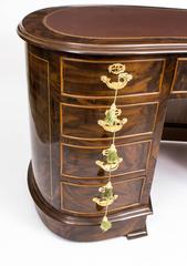 Vintage Victorian Style Burr Walnut Kidney Shaped Desk