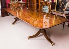 Burr Walnut Regency Style Dining Table and 12 Tulip Back Chairs