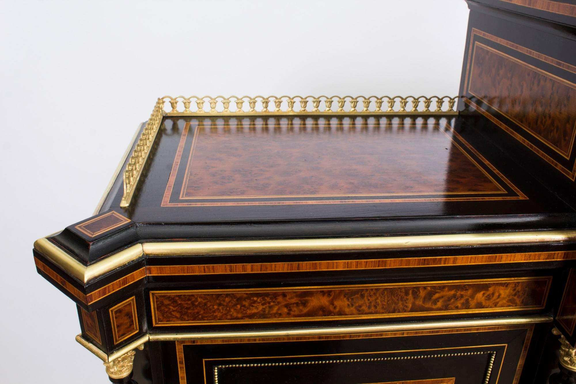 19th Century Victorian Amboyna Inlaid Bonheur Du Jour In Excellent Condition For Sale In London, GB