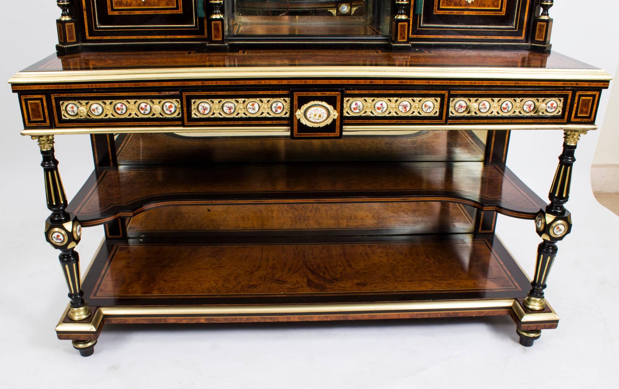 Antique Victorian Amboyna Inlaid Bonheur Du Jour 19th Century For Sale 2