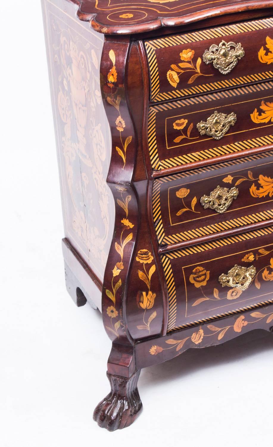 18th Century Dutch Marquetry Walnut Chest of Drawers 2