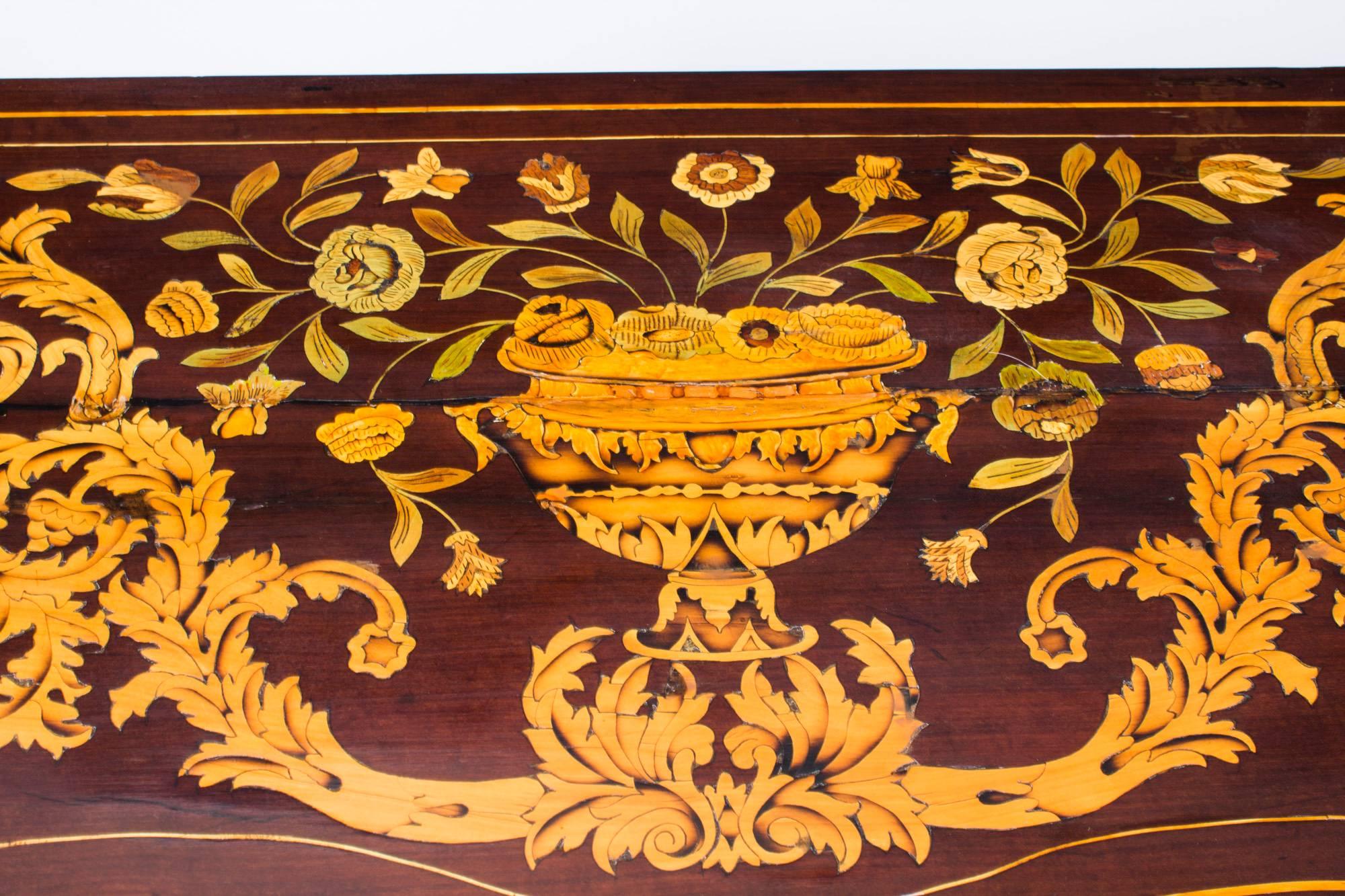 Late 18th Century 18th Century Dutch Marquetry Walnut Chest of Drawers