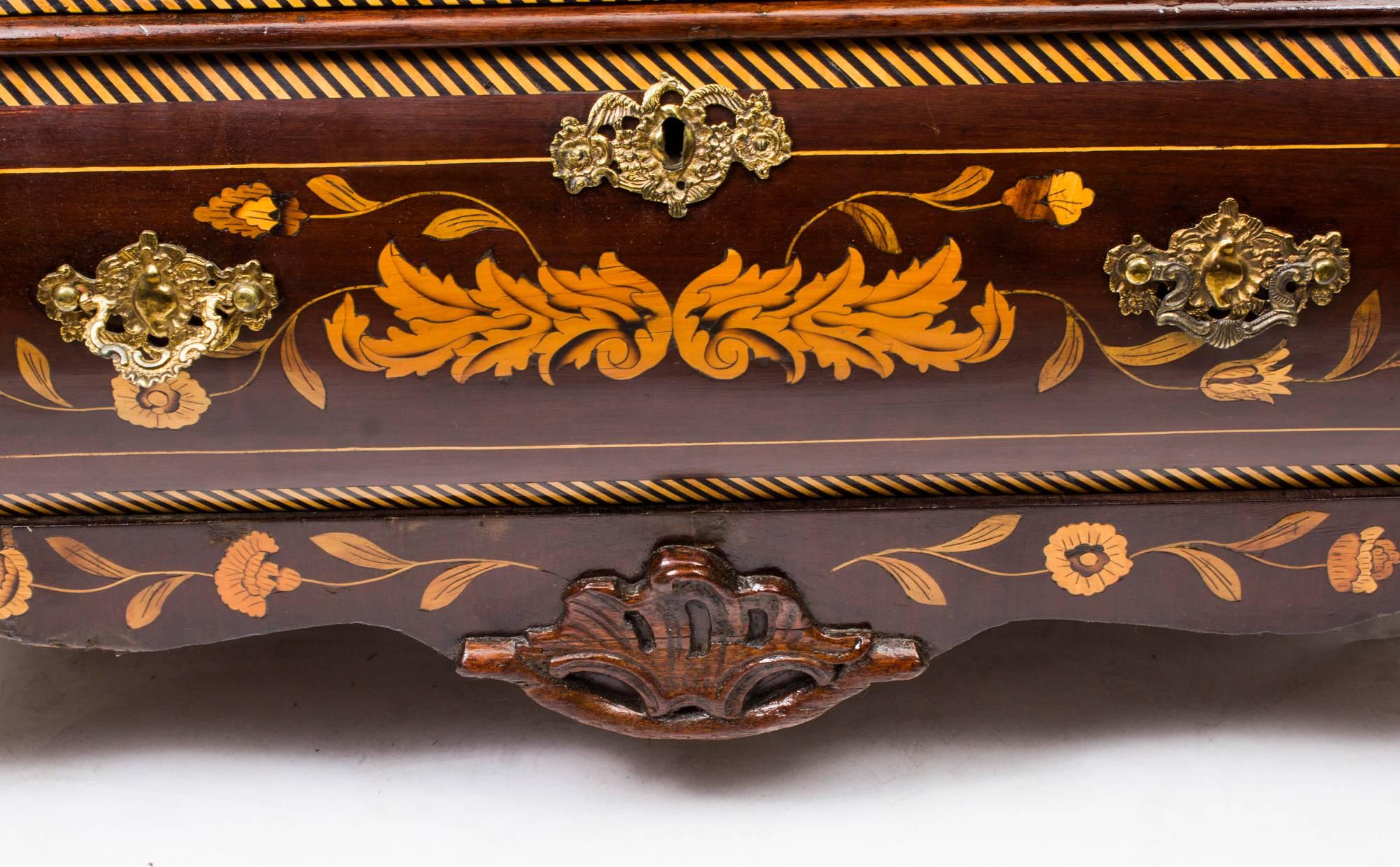 18th Century Dutch Marquetry Walnut Chest of Drawers 5