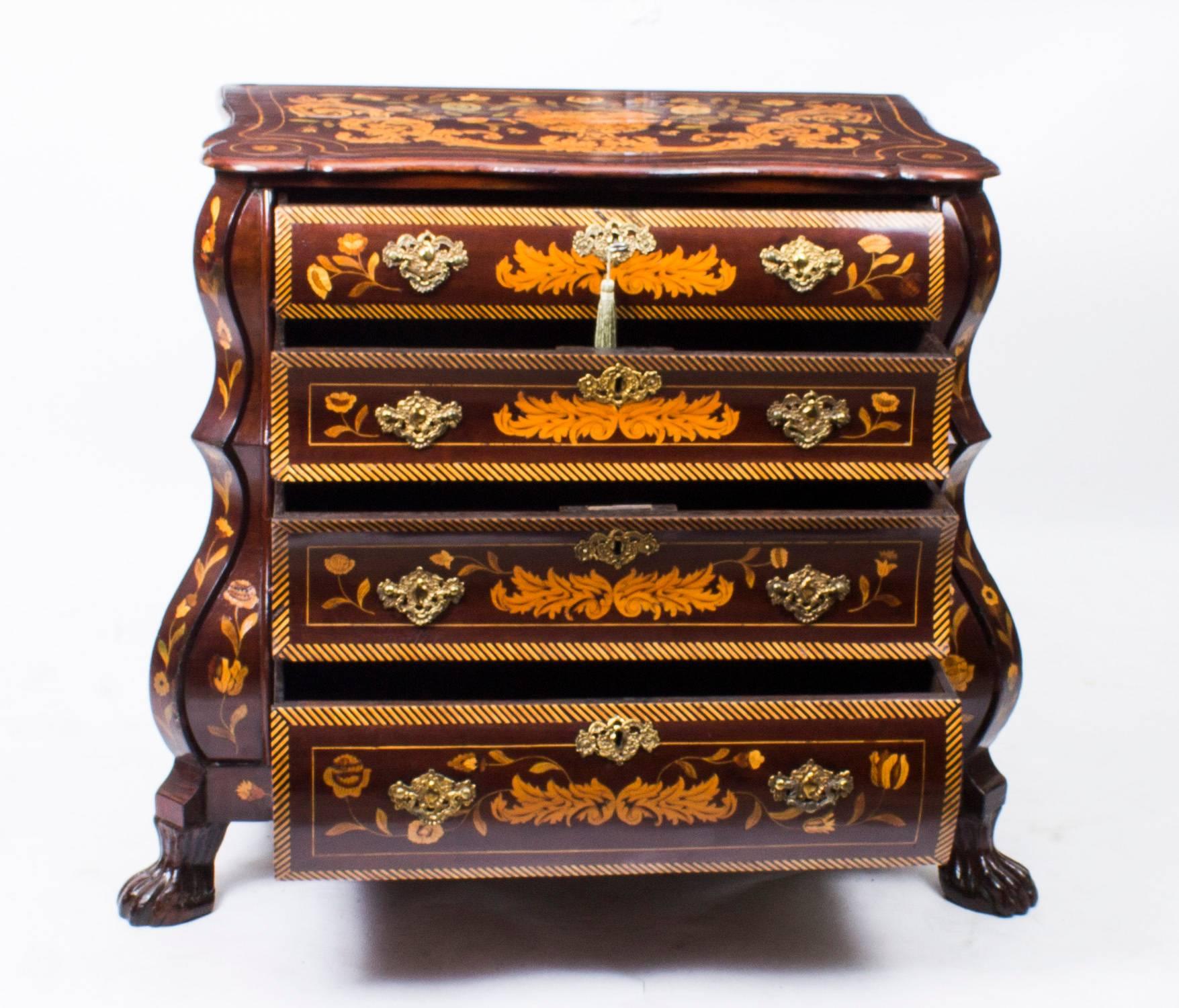 18th Century Dutch Marquetry Walnut Chest of Drawers 6