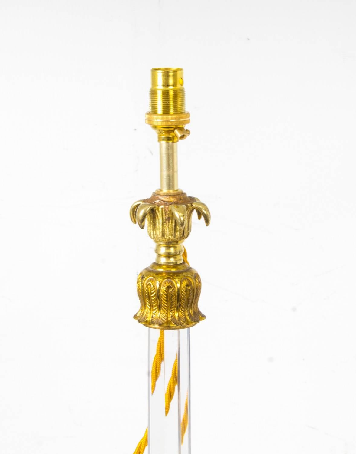 19th Century Ormolu Clarke's Cricklite Crystal Table Lamp In Excellent Condition In London, GB