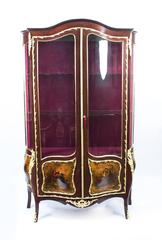 19th Century French Kingwood Vernis Martin Display Cabinet