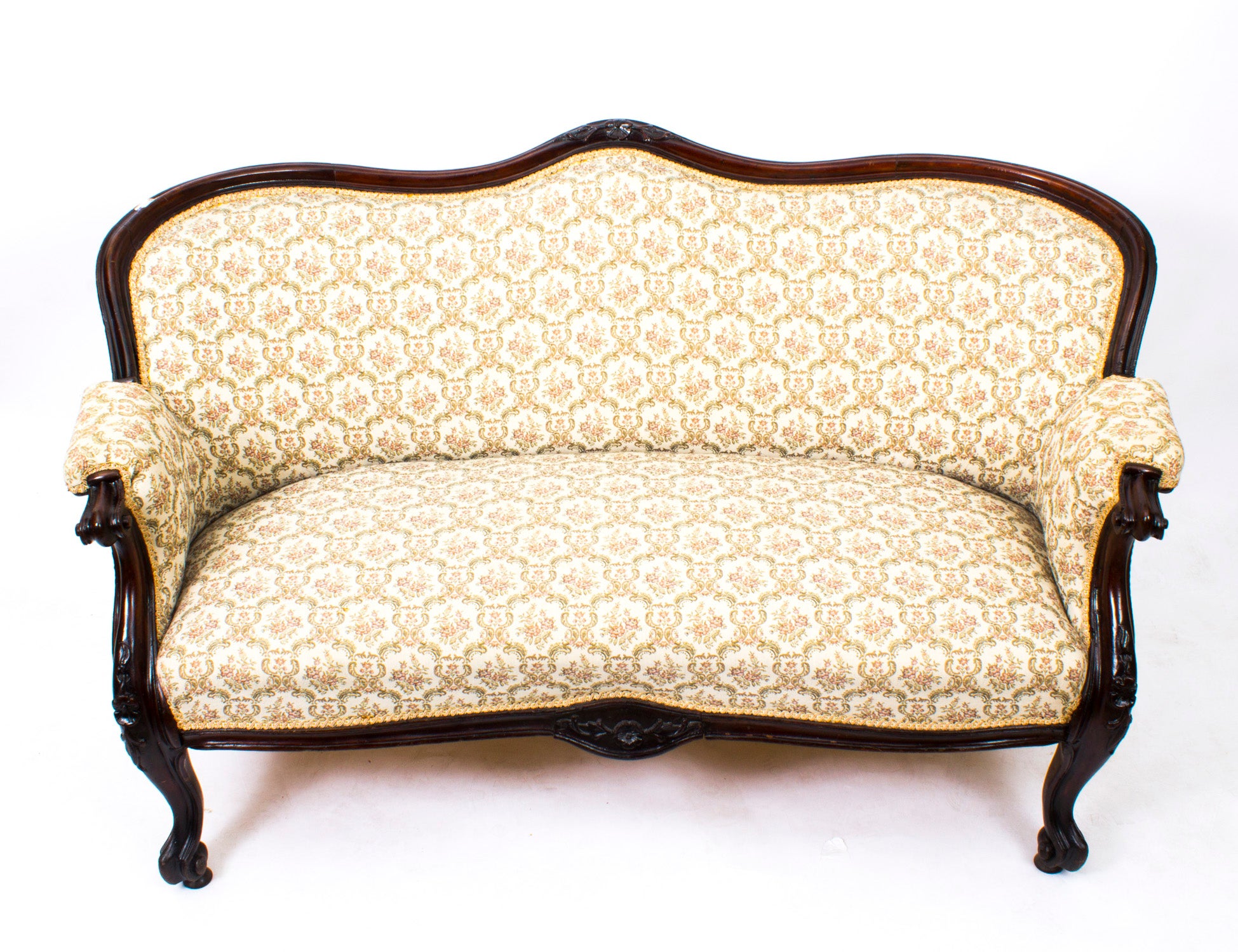 19th Century Victorian Mahogany Two Seat Settee Sofa At 1stdibs