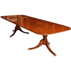 Superb Burr Walnut Regency Style Twin Pillar Dining Table 2