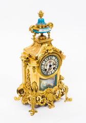Antique French Sevres Porcelain Ormolu Mantel Clock, circa 1870