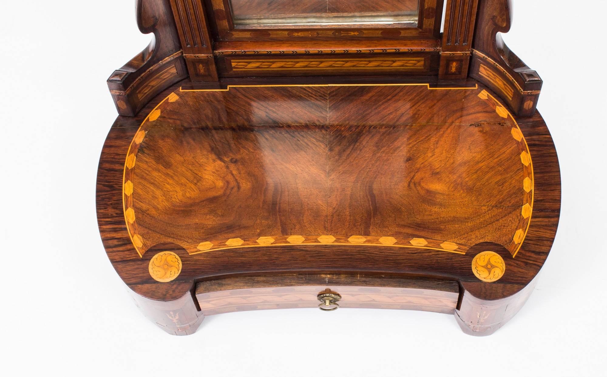 Antique French Burr Walnut Marquetry Dressing Table Mirror, circa 1860 In Excellent Condition In London, GB