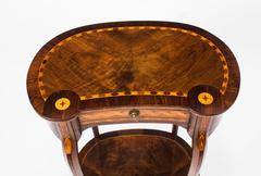 Antique French Burr Walnut Kidney Inlaid Occasional Side Table, circa 1860
