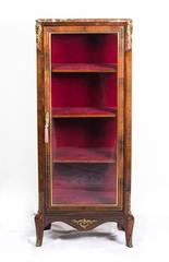 19th Century French Calamander Brass Inlaid Display Cabinet