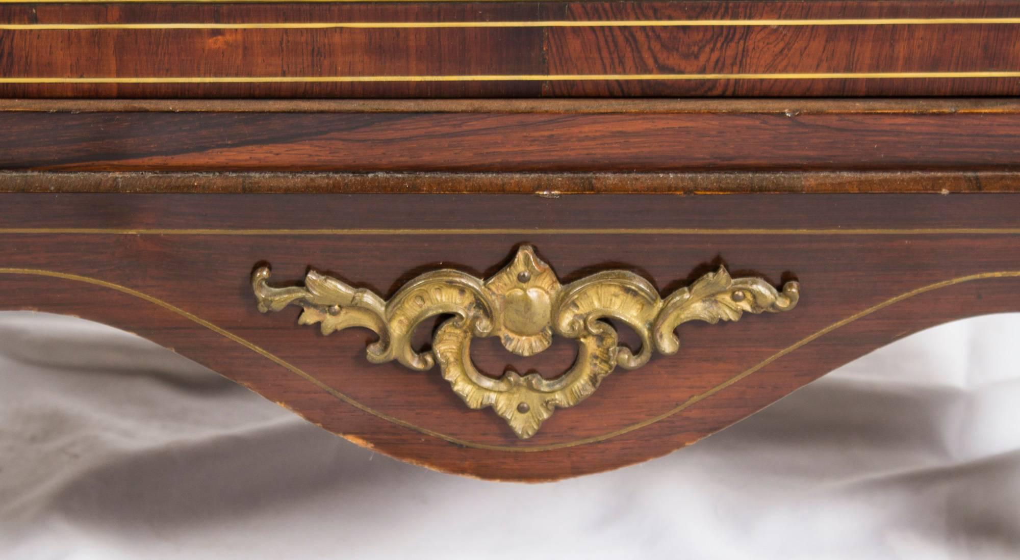 19th Century French Calamander Brass Inlaid Display Cabinet 3