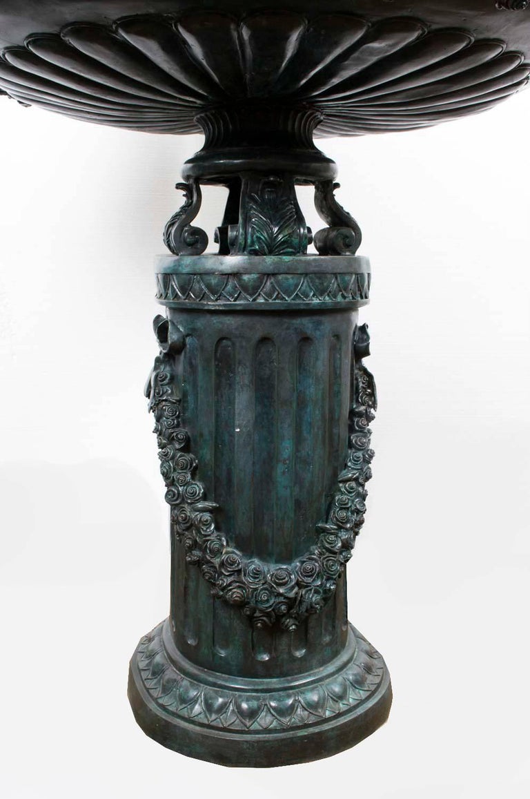 Stunning Large Bronze Urn Garden Fountain Bird Bath Jardiniere at 1stDibs